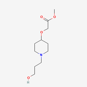 molecular formula C11H21NO4 B15537186 Methyl 2-((1-(3-hydroxypropyl)piperidin-4-yl)oxy)acetate 