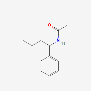 n-(3-Methyl-1-phenylbutyl)propionamide