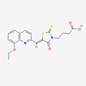 4-{(5Z)-5-[(8-ethoxyquinolin-2-yl)methylidene]-4-oxo-2-thioxo-1,3-thiazolidin-3-yl}butanoic acid