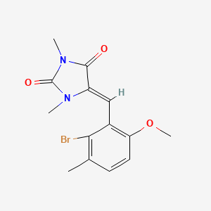 (Z)-5-(2-Bromo-6-methoxy-3-methylbenzylidene)-1,3-dimethylimidazolidine-2,4-dione