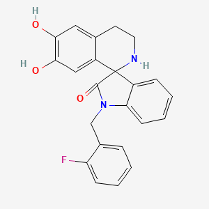 1'-[(2-fluorophenyl)methyl]-6,7-dihydroxyspiro[3,4-dihydro-2H-isoquinoline-1,3'-indole]-2'-one