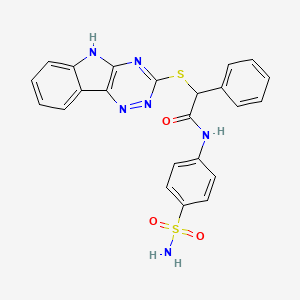 2-phenyl-N-(4-sulfamoylphenyl)-2-(5H-[1,2,4]triazino[5,6-b]indol-3-ylsulfanyl)acetamide