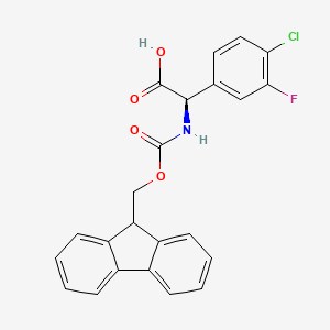 (R)-2-((((9H-Fluoren-9-yl)methoxy)carbonyl)amino)-2-(4-chloro-3-fluorophenyl)acetic acid