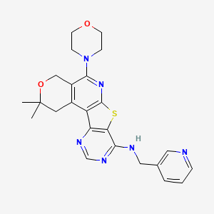 4,4-dimethyl-8-morpholin-4-yl-N-(pyridin-3-ylmethyl)-5-oxa-11-thia-9,14,16-triazatetracyclo[8.7.0.02,7.012,17]heptadeca-1(10),2(7),8,12(17),13,15-hexaen-13-amine