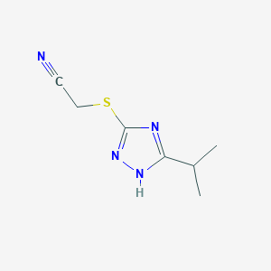 2-((5-Isopropyl-4h-1,2,4-triazol-3-yl)thio)acetonitrile