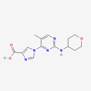 1-(5-Methyl-2-((tetrahydro-2H-pyran-4-yl)amino)pyrimidin-4-yl)-1H-imidazole-4-carboxylic acid