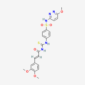 (2E)-3-(3,4-dimethoxyphenyl)-N-({4-[(6-methoxypyridazin-3-yl)sulfamoyl]phenyl}carbamothioyl)prop-2-enamide