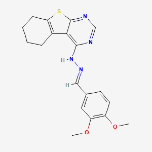 4-[(2E)-2-(3,4-dimethoxybenzylidene)hydrazinyl]-5,6,7,8-tetrahydro[1]benzothieno[2,3-d]pyrimidine