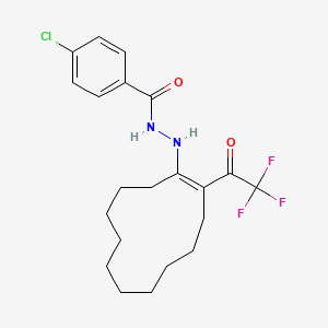 4-chloro-N'-[(1Z)-2-(trifluoroacetyl)cyclododec-1-en-1-yl]benzohydrazide