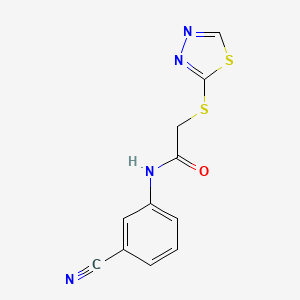 2-((1,3,4-Thiadiazol-2-yl)thio)-N-(3-cyanophenyl)acetamide