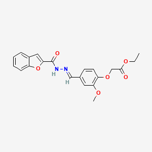 ethyl (4-{(E)-[2-(1-benzofuran-2-ylcarbonyl)hydrazinylidene]methyl}-2-methoxyphenoxy)acetate