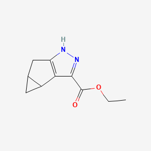 molecular formula C10H12N2O2 B15538568 ethyl 3b,4,4a,5-tetrahydro-1H-cyclopropa[3,4]cyclopenta[1,2-c]pyrazole-3-carboxylate 