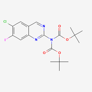 molecular formula C18H21ClIN3O4 B15538744 Di-tert-butyl (6-chloro-7-iodoquinazolin-2-yl)iminodicarbonate 