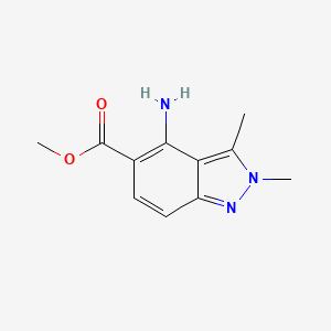 molecular formula C11H13N3O2 B15538823 Methyl 4-amino-2,3-dimethyl-2H-indazole-5-carboxylate 