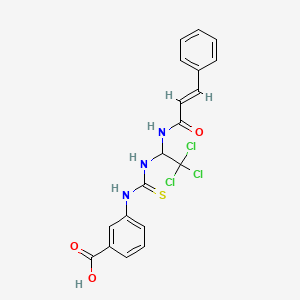 3-{[(2,2,2-trichloro-1-{[(2E)-3-phenylprop-2-enoyl]amino}ethyl)carbamothioyl]amino}benzoic acid