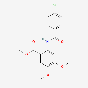 molecular formula C17H16ClNO5 B15539444 Methyl 2-[(4-chlorobenzoyl)amino]-4,5-dimethoxybenzoate 