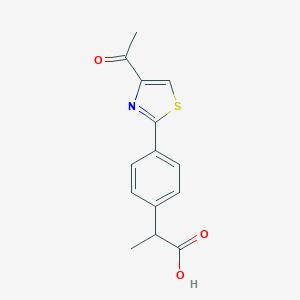 B155401 2-[4-(4-Acetylthiazol-2-yl)phenyl]propanoic acid CAS No. 132483-61-5