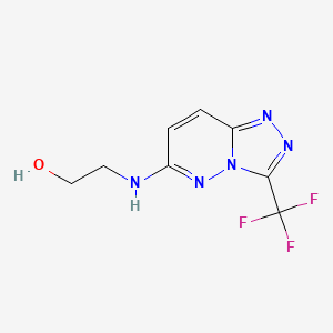 molecular formula C8H8F3N5O B15540306 Ethanol, 2-(3-trifluoromethyl-1,2,4-triazolo[4,3-b]pyridazin-6-yl)amino- 