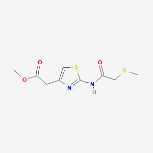 molecular formula C9H12N2O3S2 B15540433 Methyl 2-(2-(2-(methylthio)acetamido)thiazol-4-yl)acetate 