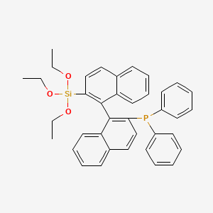 molecular formula C38H37O3PSi B15540504 Diphenyl(2'-(triethoxysilyl)-[1,1'-binaphthalen]-2-yl)phosphane 