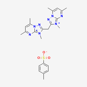 molecular formula C24H29N8O3S+ B15540562 Mono(2,2'-methylenebis(3,5,7-trimethyl-[1,2,4]triazolo[1,5-a]pyrimidin-3-ium)) mono(4-methylbenzenesulfonate) 