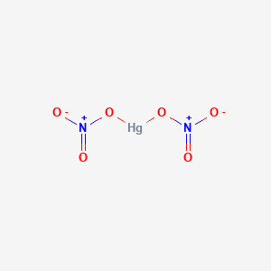 molecular formula HgN2O6<br>Hg(NO3)2<br>HgN2O6 B155521 Mercury dinitrate CAS No. 10045-94-0