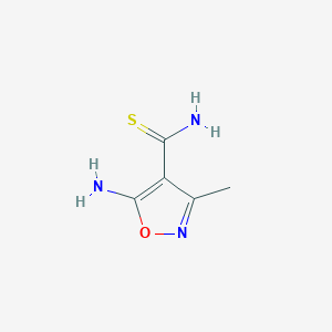 molecular formula C5H7N3OS B155749 5-氨基-3-甲基-1,2-恶唑-4-硫代甲酰胺 CAS No. 130783-67-4