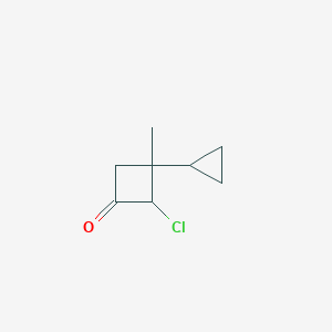 B155902 2-Chloro-3-cyclopropyl-3-methylcyclobutan-1-one CAS No. 139537-52-3