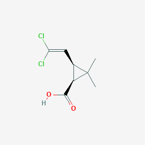 B155934 Cyclopropanecarboxylic acid, 3-(2,2-dichloroethenyl)-2,2-dimethyl-, (1R,3R)- CAS No. 55667-40-8