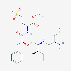 molecular formula C₂₆H₄₇Cl₂N₃O₆S₂ B015599 Propan-2-yl (2S)-2-{[(2S)-2-{[(2S,3R)-2-{[(2R)-2-amino-3-sulfanylpropyl]amino}-3-methylpentyl]oxy}-3-phenylpropanoyl]amino}-4-(methanesulfonyl)butanoate CAS No. 1177806-11-9