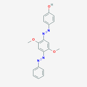 molecular formula C20H18N4O3 B156082 Phenol, 4-[[2,5-dimethoxy-4-(phenylazo)phenyl]azo]- CAS No. 10000-42-7