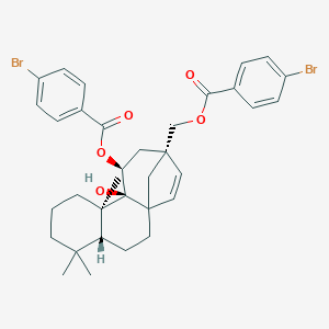 molecular formula C34H38Br2O5 B156389 7,17-Bis(4-bromobenzoyloxy)-9-hydroxybeyerene CAS No. 134513-14-7