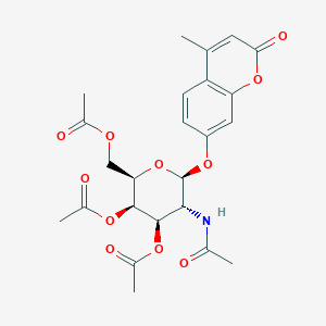 molecular formula C24H27NO11 B015656 4-Methylumbelliferyl 2-Acetamido-2-deoxy-3,4,6-tri-O-acetyl-beta-D-Galactopyranoside CAS No. 124167-46-0