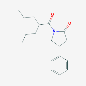 B156750 2-Pyrrolidinone, 1-(1-oxo-2-propylpentyl)-4-phenyl- CAS No. 137427-76-0