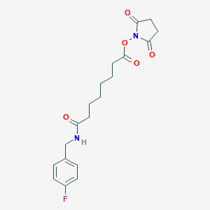 B156914 N-Succinimidyl 8-((4'-fluorobenzyl)amino)suberate CAS No. 131865-53-7