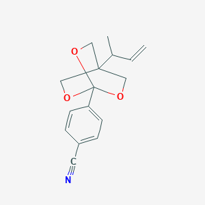 B156975 1-(4-Cyanophenyl)-4-(1-methylprop-2-enyl)-2,6,7-trioxabicyclo(2.2.2)octane CAS No. 135097-63-1