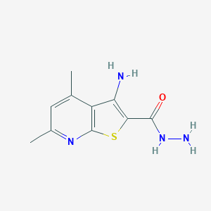 molecular formula C10H12N4OS B157124 3-Amino-4,6-dimethylthieno[2,3-b]pyridine-2-carbohydrazide CAS No. 128918-28-5