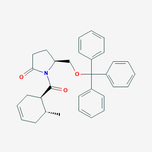 B157461 (5S)-1-[(1R,6R)-6-Methylcyclohex-3-ene-1-carbonyl]-5-(trityloxymethyl)pyrrolidin-2-one CAS No. 128822-05-9