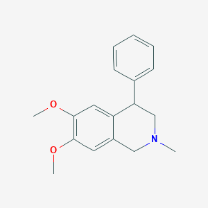 molecular formula C18H21NO2 B157483 6,7-Dimethoxy-2-methyl-4-phenyl-1,2,3,4-tetrahydroisoquinoline CAS No. 128942-65-4