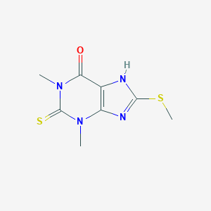 molecular formula C8H10N4OS2 B157485 1,3-Dimethyl-8-(methylsulfanyl)-2-thioxo-1,2,3,7-tetrahydro-6h-purin-6-one CAS No. 1784-69-6