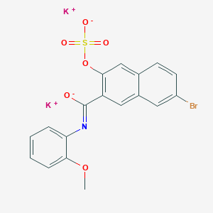 molecular formula C18H12BrK2NO6S B157490 Dipotassium 7-bromo-N-(2-methoxyphenyl)-3-(sulphonatooxy)naphthalene-2-carboxamidate CAS No. 1680-70-2