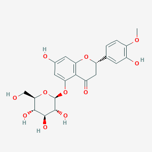 molecular formula C22H24O11 B157516 (2S)-7-hydroxy-2-(3-hydroxy-4-methoxyphenyl)-5-[(2S,3R,4S,5S,6R)-3,4,5-trihydroxy-6-(hydroxymethyl)oxan-2-yl]oxy-2,3-dihydrochromen-4-one CAS No. 69651-80-5