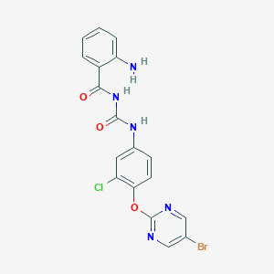 2-amino-N-[[4-(5-bromopyrimidin-2-yl)oxy-3-chlorophenyl]carbamoyl]benzamide