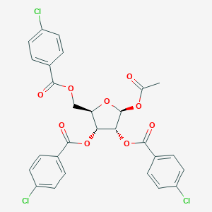 molecular formula C28H21Cl3O9 B015770 1-O-Acetyl-2,3,5-tri-O-(4-chlorobenzoyl)-beta-D-ribofuranose CAS No. 144084-01-5