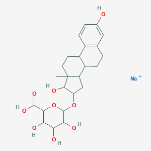 molecular formula C24H31NaO9 B157742 1,3,5[10]-ESTRATRIENE-3,16alpha,17beta-TRIOL 16-GLUCURONIDE SODIUM SALT CAS No. 1852-44-4