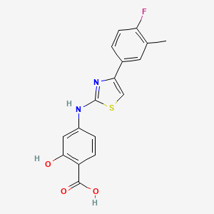  B1578286 4-{[4-(4-Fluoro-3-methylphenyl)-1,3-thiazol-2-yl]amino}-2-hydroxybenzoic acid 