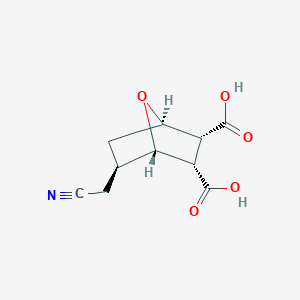 B157835 7-Oxabicyclo(2.2.1)heptane-2,3-dicarboxylic acid, 5-(cyanomethyl)-, (2-exo,3-exo,5-endo)- CAS No. 127311-92-6