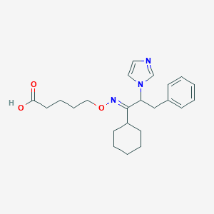 B157844 5-(1-Cyclohexyl-2-(1H-imidazol-1-yl)-3-phenylpropylidene)aminooxypentanoic acid CAS No. 137292-30-9