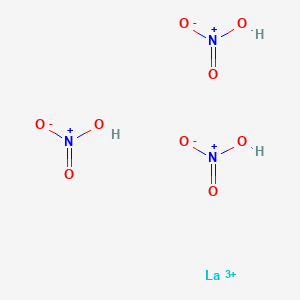 molecular formula H3LaN3O9+3 B157870 硝酸镧（III） CAS No. 10099-59-9