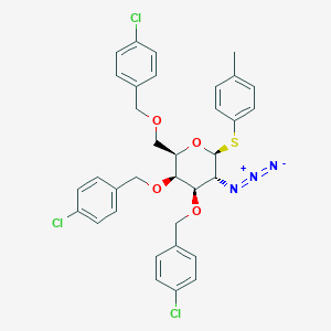 molecular formula C34H32Cl3N3O4S B015800 4-Methylphenyl 2-azido-3,4,6-tri-O-(4-chlorobenzyl)-2-deoxy-b-D-thiogalactopyranoside CAS No. 117153-30-7